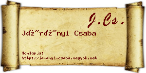 Járányi Csaba névjegykártya