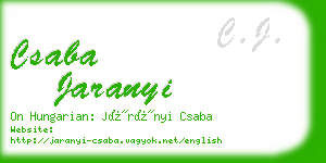 csaba jaranyi business card